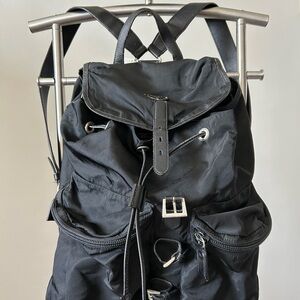 Vintage Prada backpack with original parachute grade nylon in black